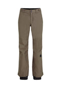 Khaki-Skipants mit strukturiertem Stoff, zwei vorderen Knöpfen und schwarzen elastischen Bündchen. Verfügt über ein seitliches Detail für zusätzlichen Flair.