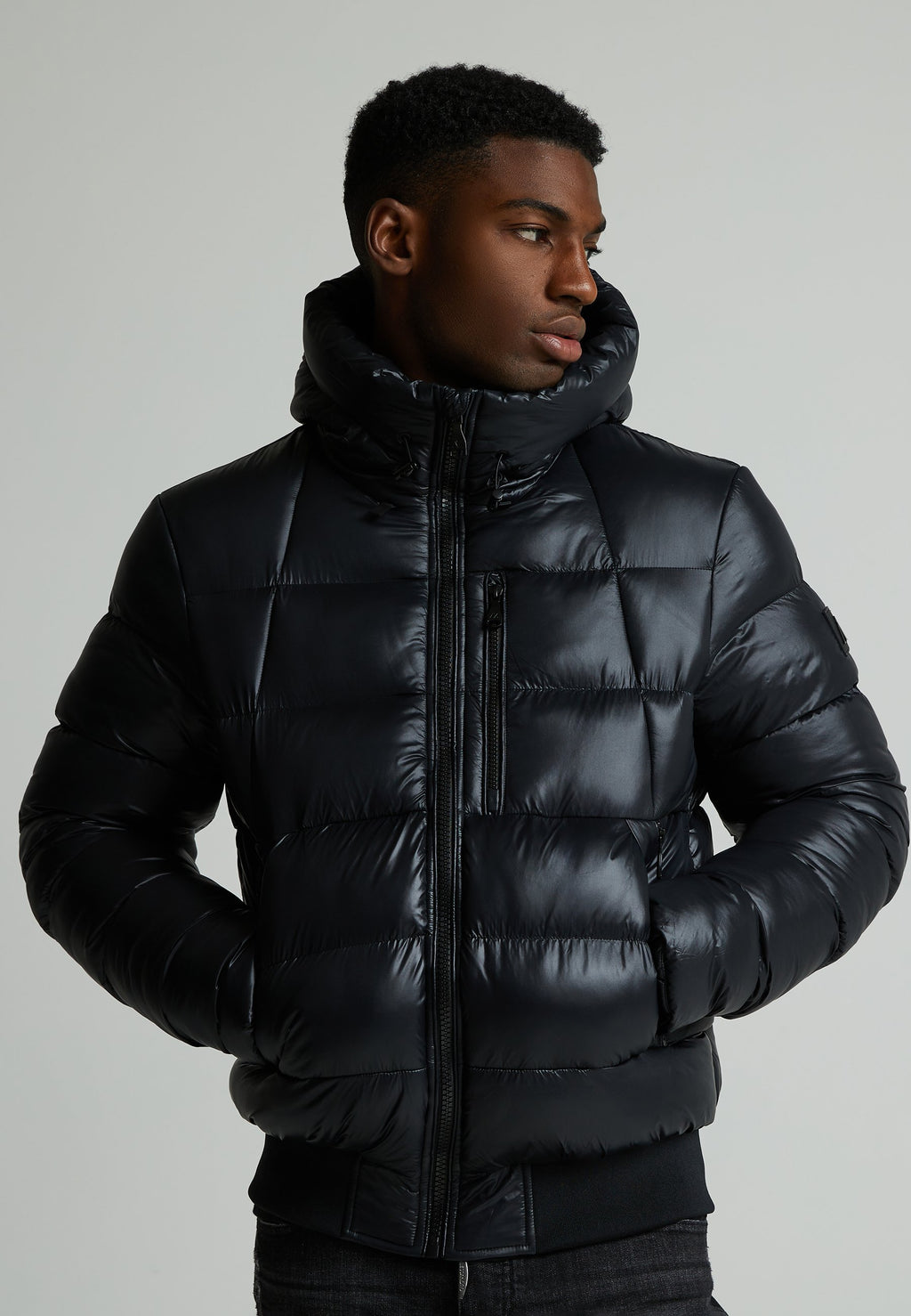 Alessandro Zavetti VIAGGIO HIGH SHINE PUFFER BOMBER JACKET