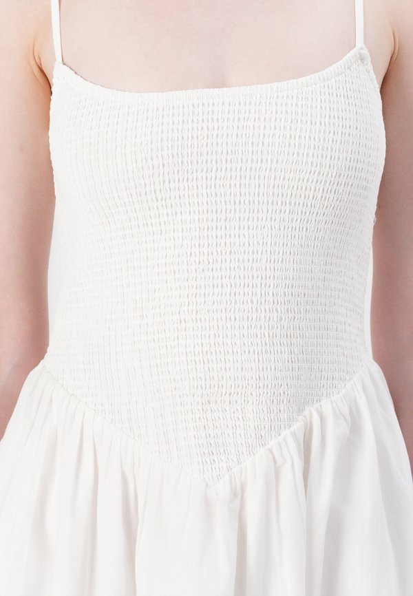 Abercrombie & Fitch SMOCKED DIP WAIST MIDI DRESS