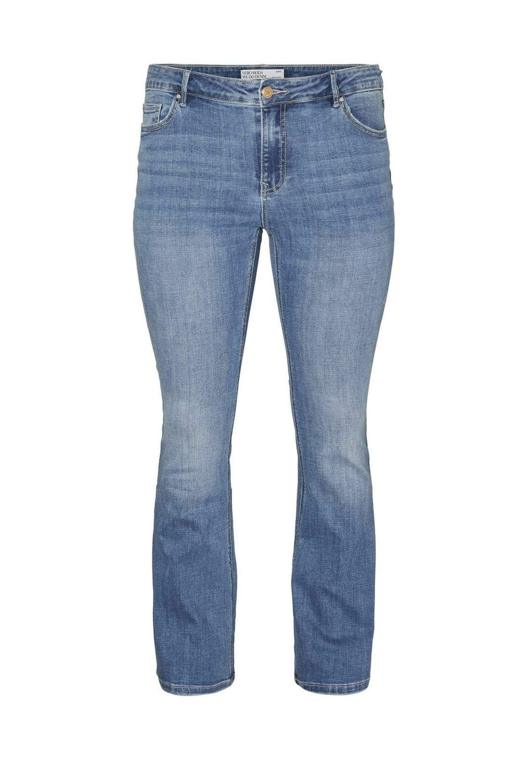 Hellblaue Skinny-Jeans aus Denim mit mittelhohem Bund, fünf Taschen und subtilen Ausbleichungen. Mit Knopfverschluss und Gürtelschlaufen.