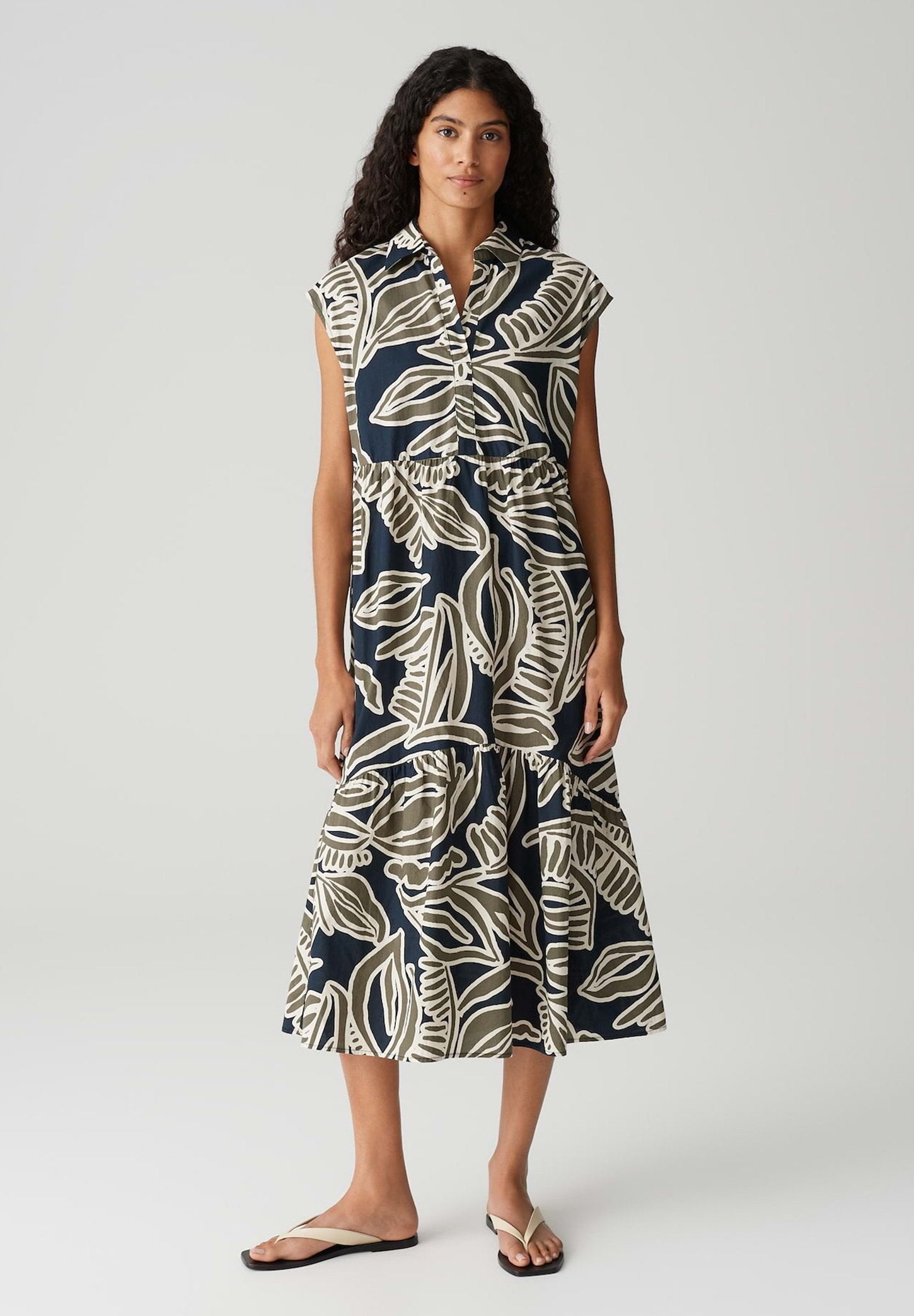 OPUS RELAXED FIT MIDI PRINT VOLANT