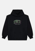 Schwarzer Hoodie aus Baumwolle mit einer Fronttasche. Mit einem mehrfarbigen "NIKE BASKETBALL"-Grafik auf der Brust.