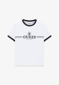 Guess BESTICKTES LOGO - Print T-shirt - weiß