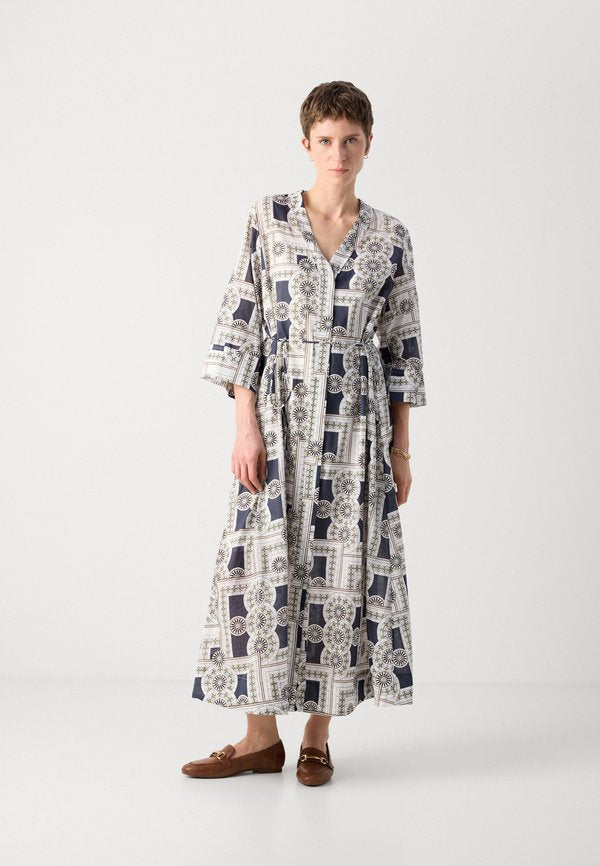 Marc O'Polo DRESS V NECK LONG SLEEVE PRINT