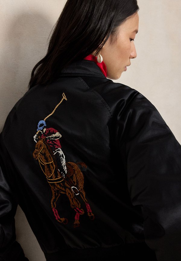 Polo Ralph Lauren EMBROIDERED SATIN POLO PLAYER JACKET