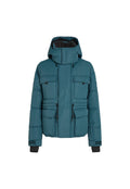 Türaqua Pufferjacke mit Kapuze, ausgestattet mit vier frontalen Taschen, elastischen Bündchen und verstellbaren Kordeln am Kragen und Saum. Wasserdichtes Material.