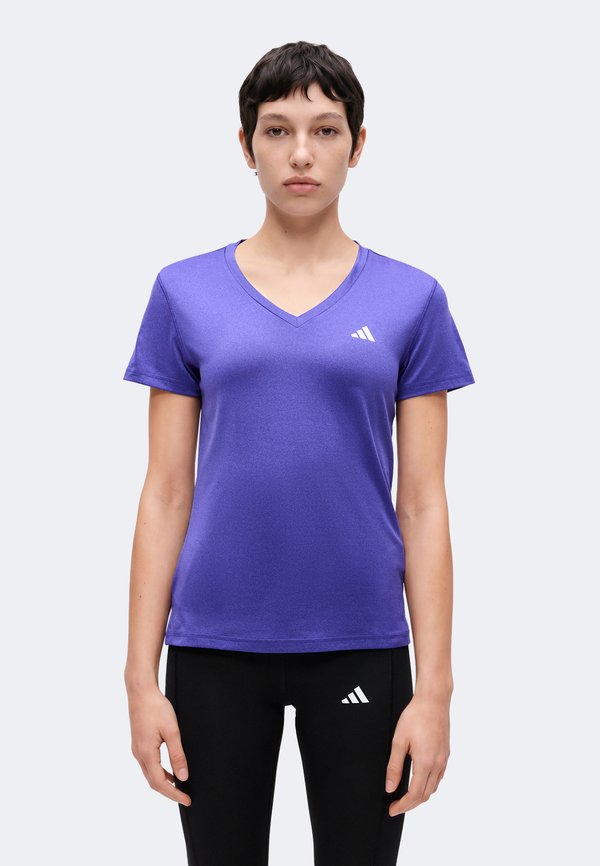 adidas Performance WORKOUT ESSENTIALS V NECK - Sports T-shirt - pure purple