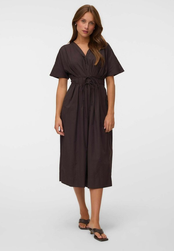 Vero Moda DRESS VMESTRID LONG DRESS - Day dress - chocolate torte