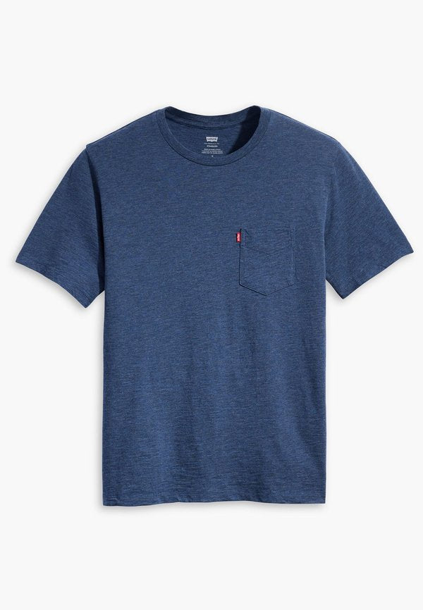 Levi's® CLASSIC POCKET TEE - Print T-shirt - dress blues heather slub jersey
