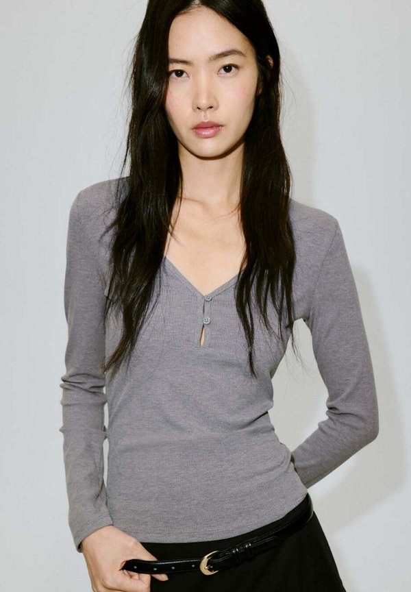 Mango ADULT - Long sleeved top - grey