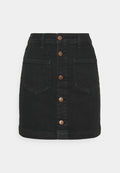 ONLY ONLAMAZING HW BUTTON - Mini skirt - black denim