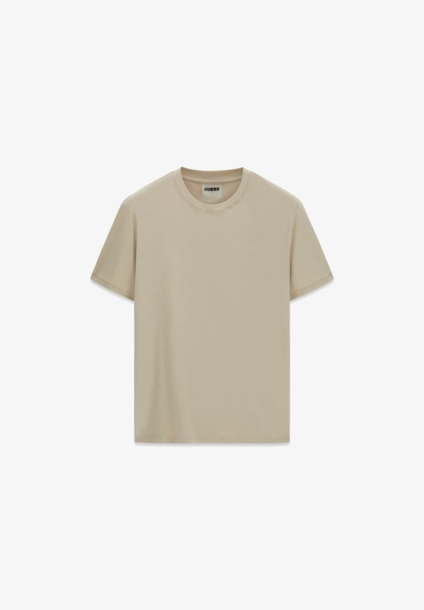 Guess BESTICKTES LOGO-T-SHIRT - Basic T-shirt - beige