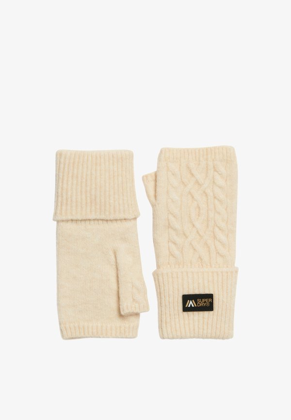 Superdry & Co CABLE LUXE - Mittens - oatmeal white