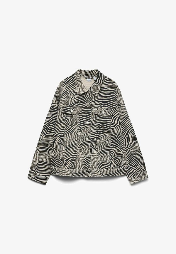Vero Moda VMTESSA OVERSIZE DENIM JACKET - Denim jacket - oatmeal