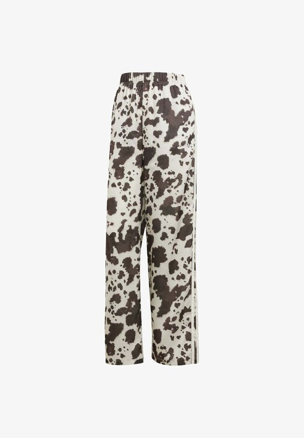 adidas Originals COW PRINT SATIN WIDE LEG - Tracksuit bottoms - multicolor off white