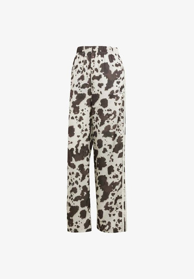 adidas Originals COW PRINT SATIN WIDE LEG - Tracksuit bottoms - multicolor off white