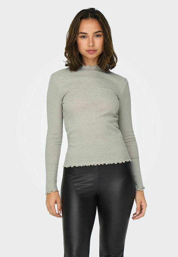 ONLY MIT RÜSCHENKRAGEN UND - DESIGN - Long sleeved top - grau