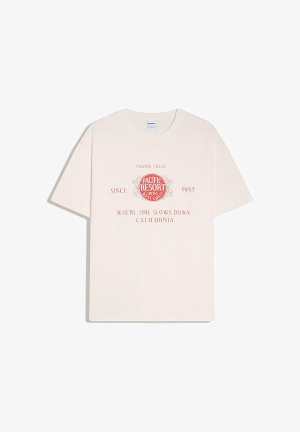 Bershka RELAXED FIT PRINT T-SHIRT - Print T-shirt - pink