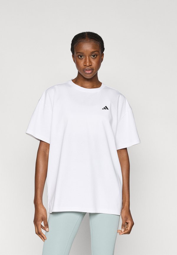 adidas Performance POWER ESSENTIALS WORKOUT OVERSIZED - Basic T-shirt - white