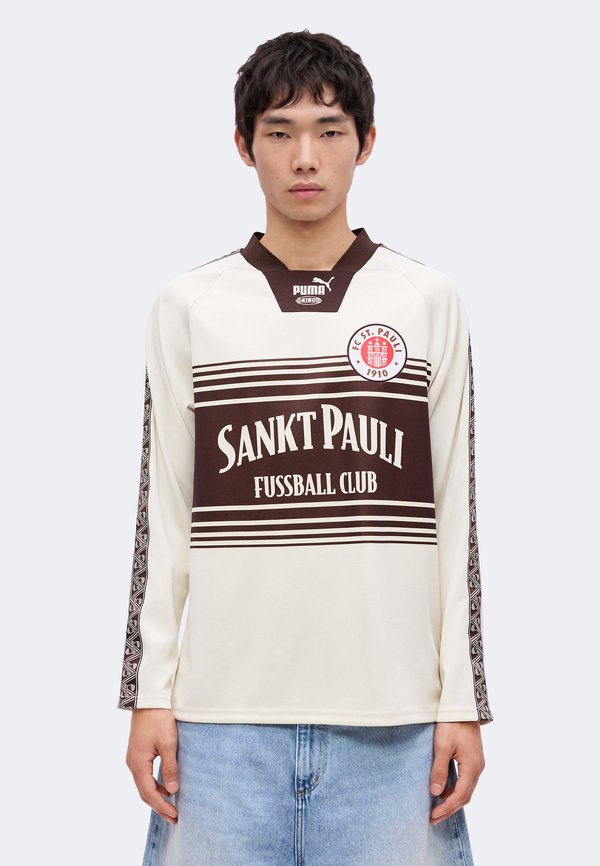 Puma FC ST. PAULI KING  - Long sleeved top - alpine snow/dark chocolate