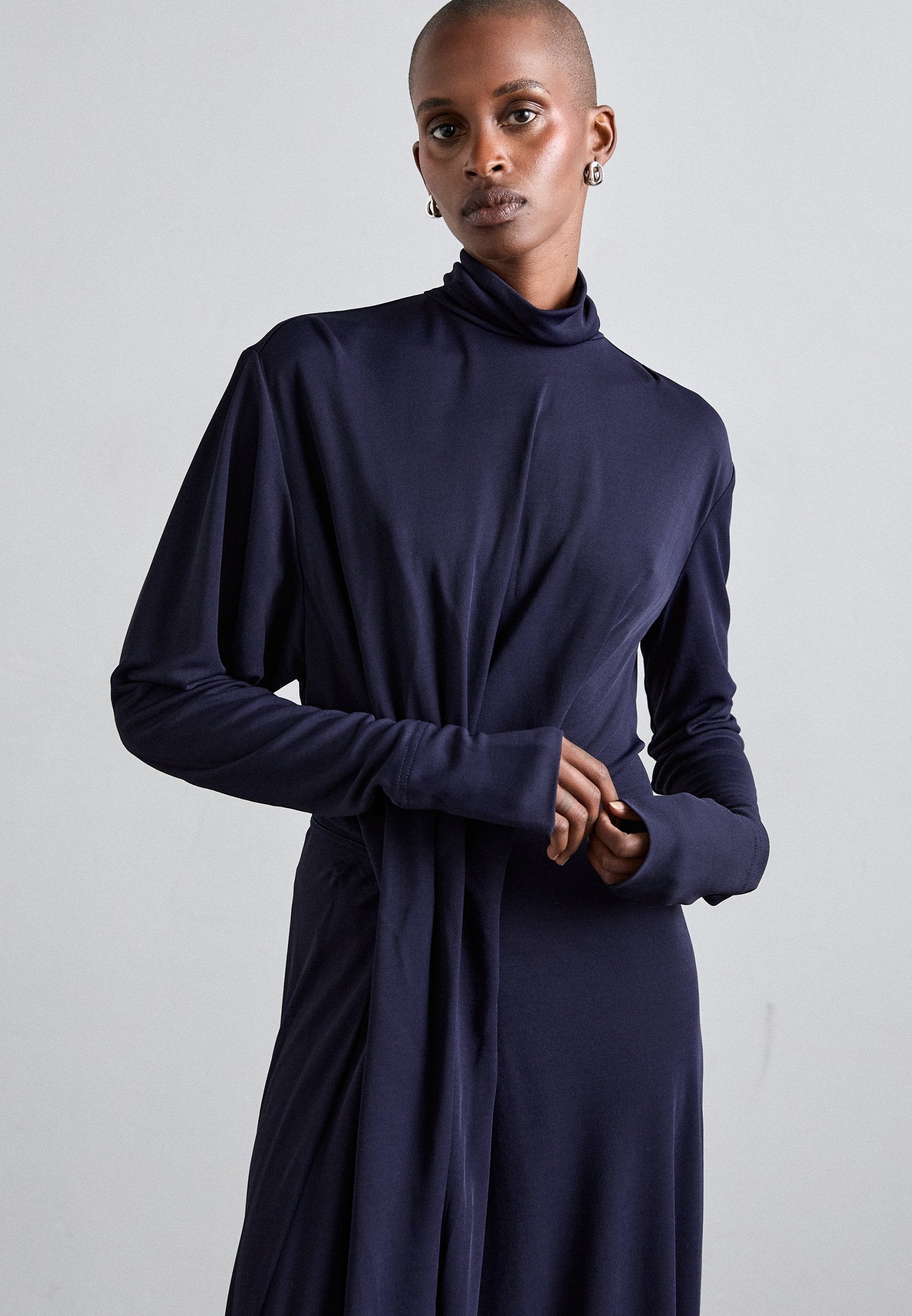 Victoria Beckham LONG SLEEVE DRAPED GOWN