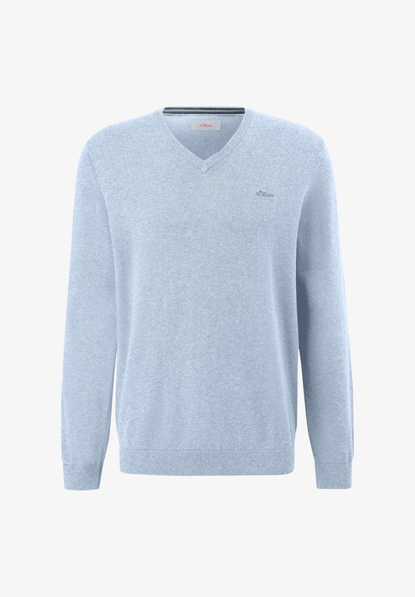 s.Oliver MIT LOGOSTICKERE - Jumper - hellblau