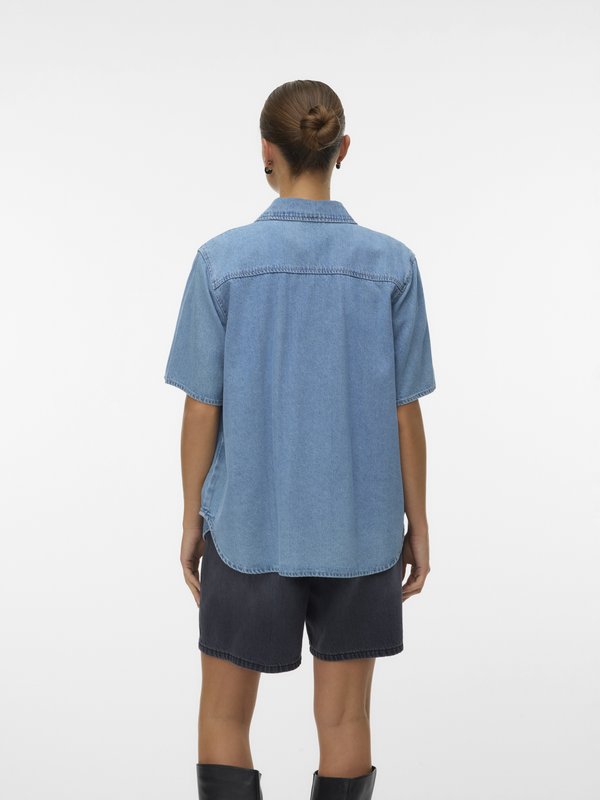 Vero Moda Denim VMSIGGA Denim - Button-down blouse - light blue