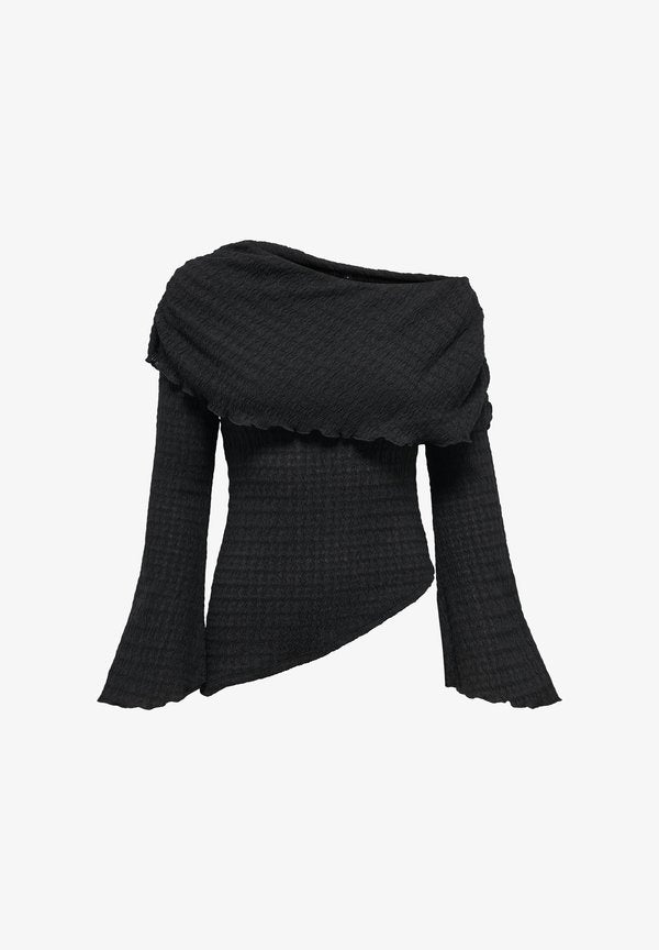 ONLY ONLILSE L/S OFF SHOULDER TOP JRS - Blouse - black