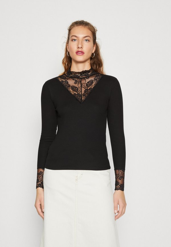 Vero Moda VMELLA HIGH NECK - Long sleeved top - black