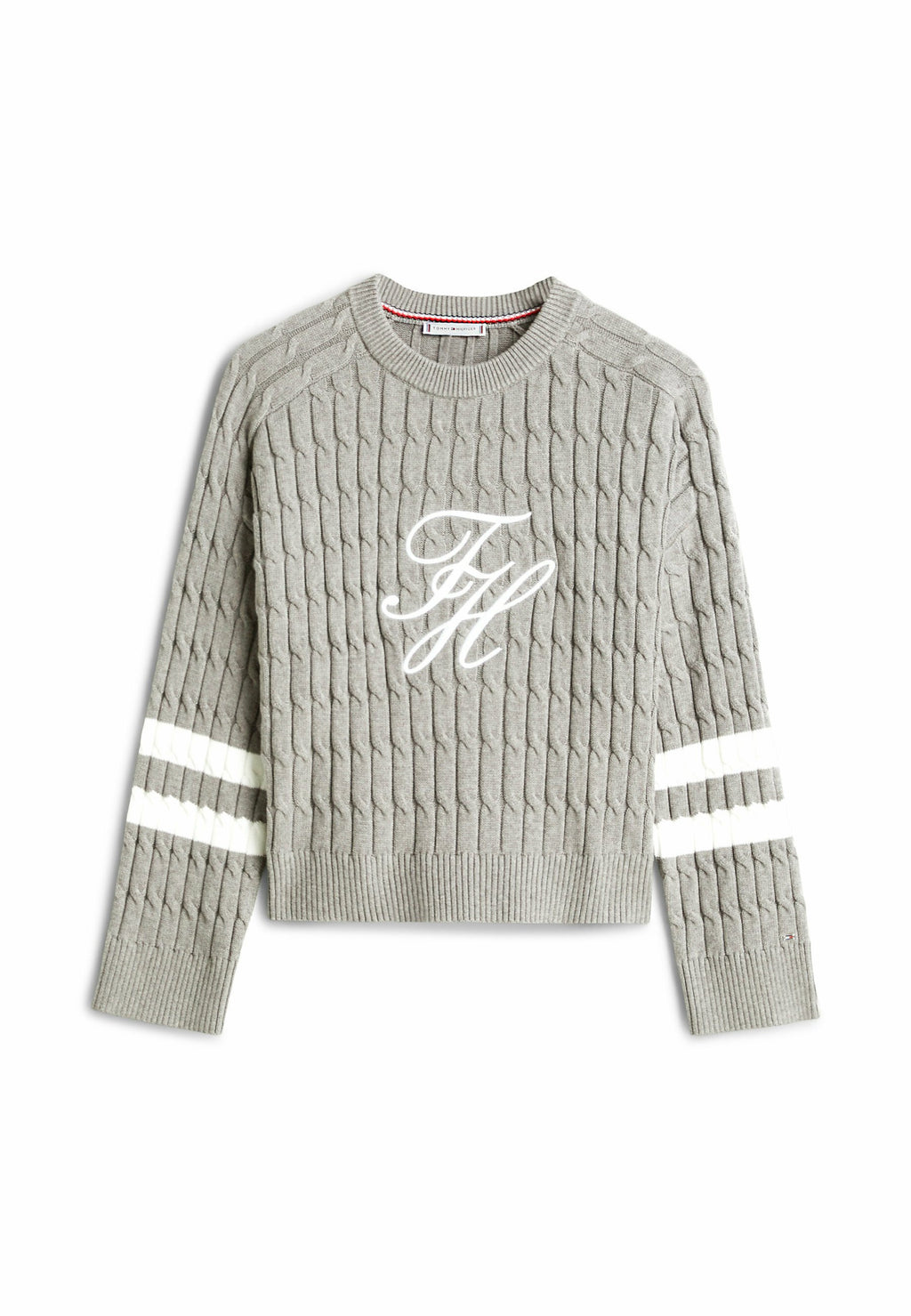 LOGO EMBROIDERY RELAXED CABLE KNIT JUMPER Media 1