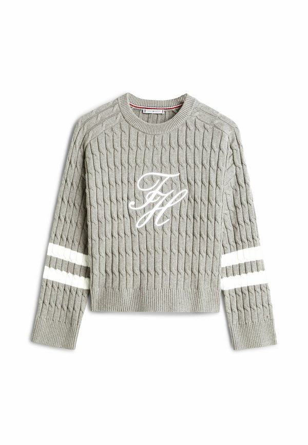 Tommy Hilfiger LOGO EMBROIDERY RELAXED CABLE KNIT JUMPER