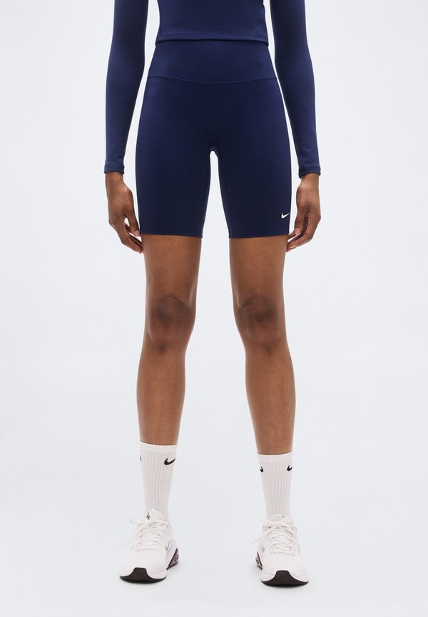 Nike Performance W NK DF ONE HR 8" SHRT USEAM - Leggings - midnight navy/white