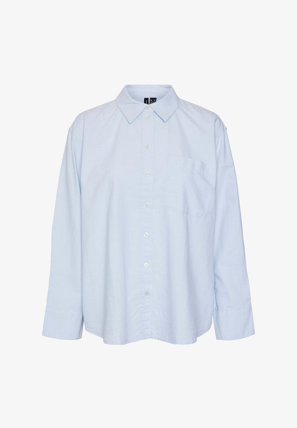 Vero Moda Oxford VMIDA - Button-down blouse - hellblau