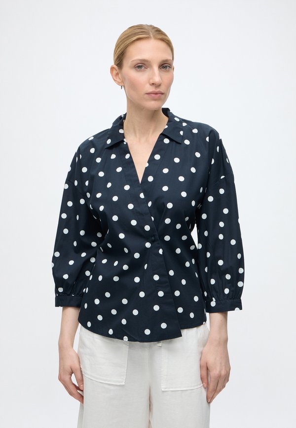 TOM TAILOR BLOUSE WRAP STYLE - Button-down blouse - navy
