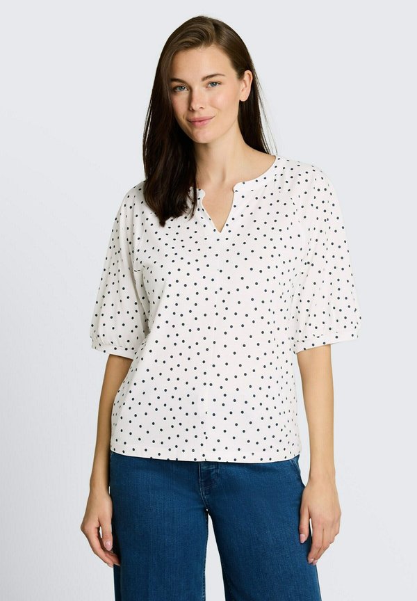 TOM TAILOR TOM TAILOR T-SHIRT T-SHIRT MIT PUNKTEMUSTER - Blouse - white small dot design