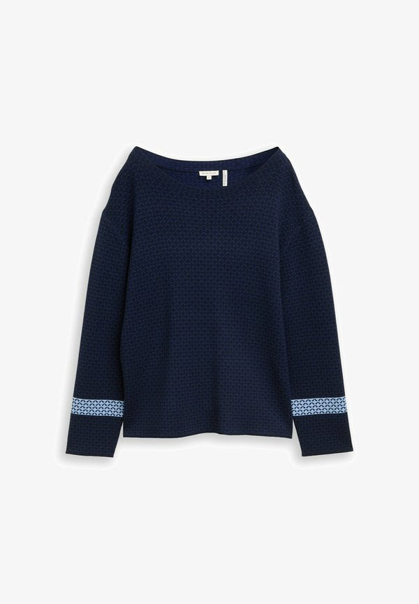 TOM TAILOR PULLOVER LOOSE FIT  - Jumper - blue mini argyle