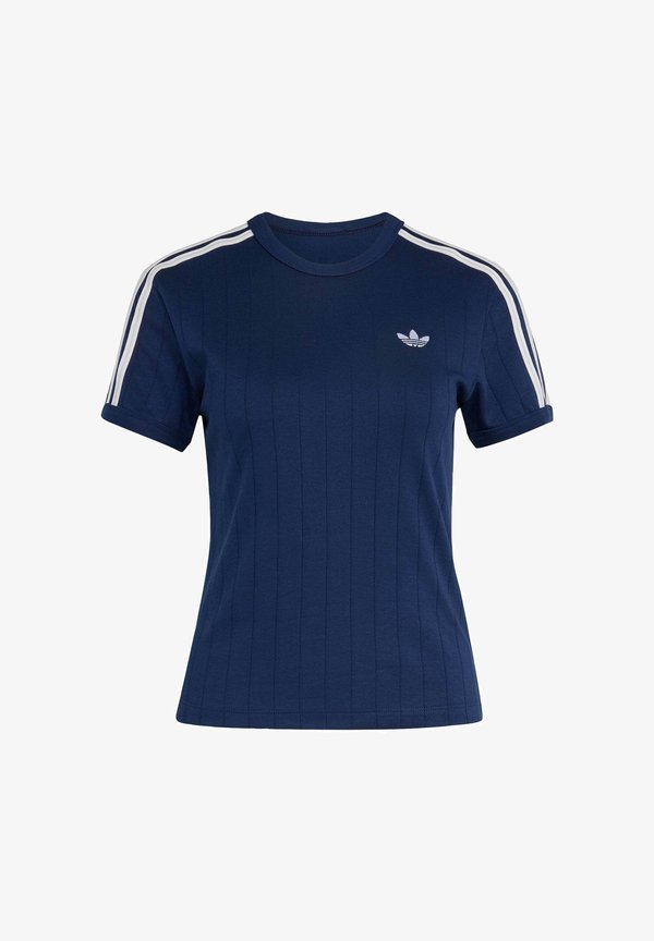 adidas Originals ADIDAS ORIGINALS PINSTRIPE SHORT SLEEVE SLIM TEE - Print T-shirt - night indigo/white/grey two