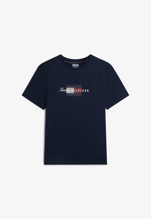 Tommy Hilfiger SCRIPT FLAG REGULAR TEE  BRAND LOVE - Print T-shirt - desert sky