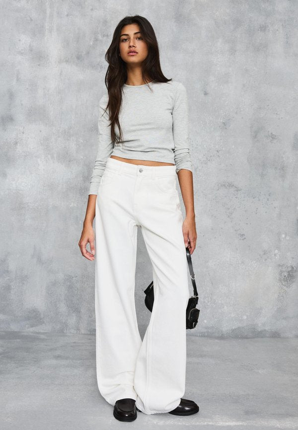 Bershka Straight leg jeans - beige