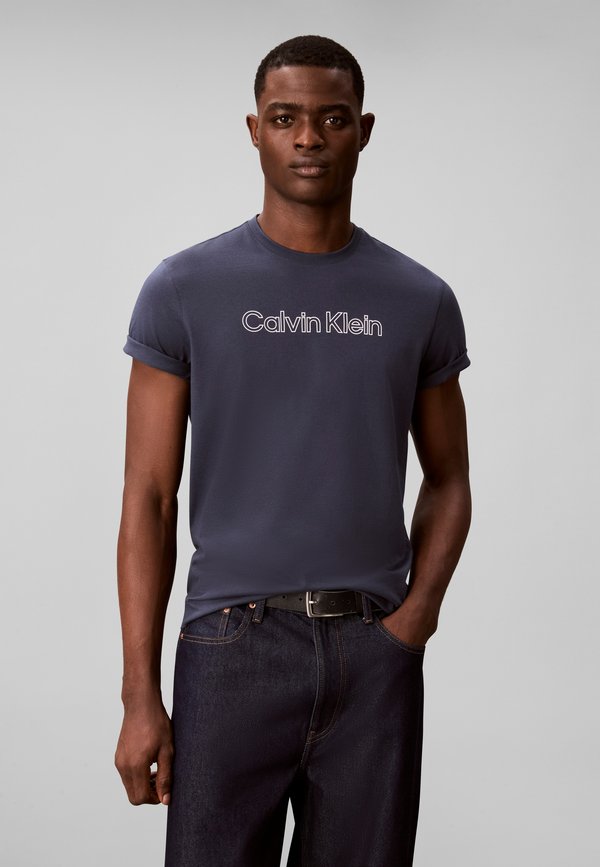 Calvin Klein LOGO GRAPHIC UNISEX - Print T-shirt - blue nights