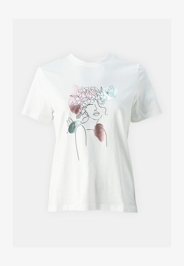 ONLY ONLKITA MIX - Print T-shirt - cloud dancer