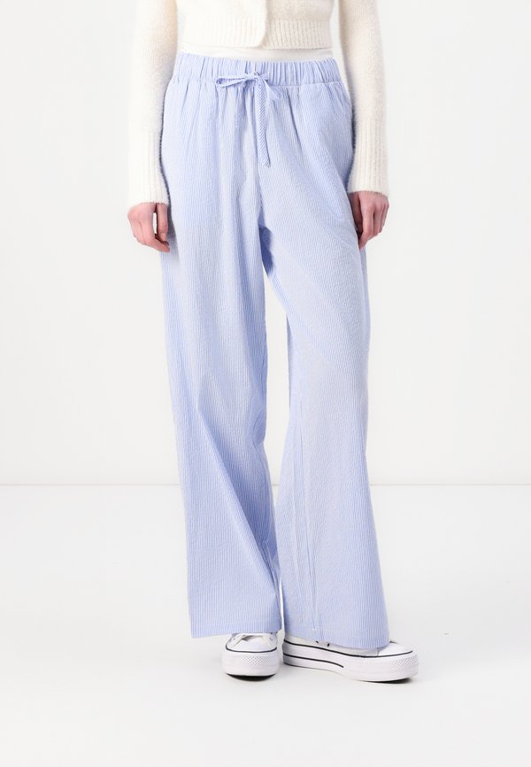 ONLY Wide-leg ONLAUGUSTA Regular Fit - Trousers - cloud dancer/blue