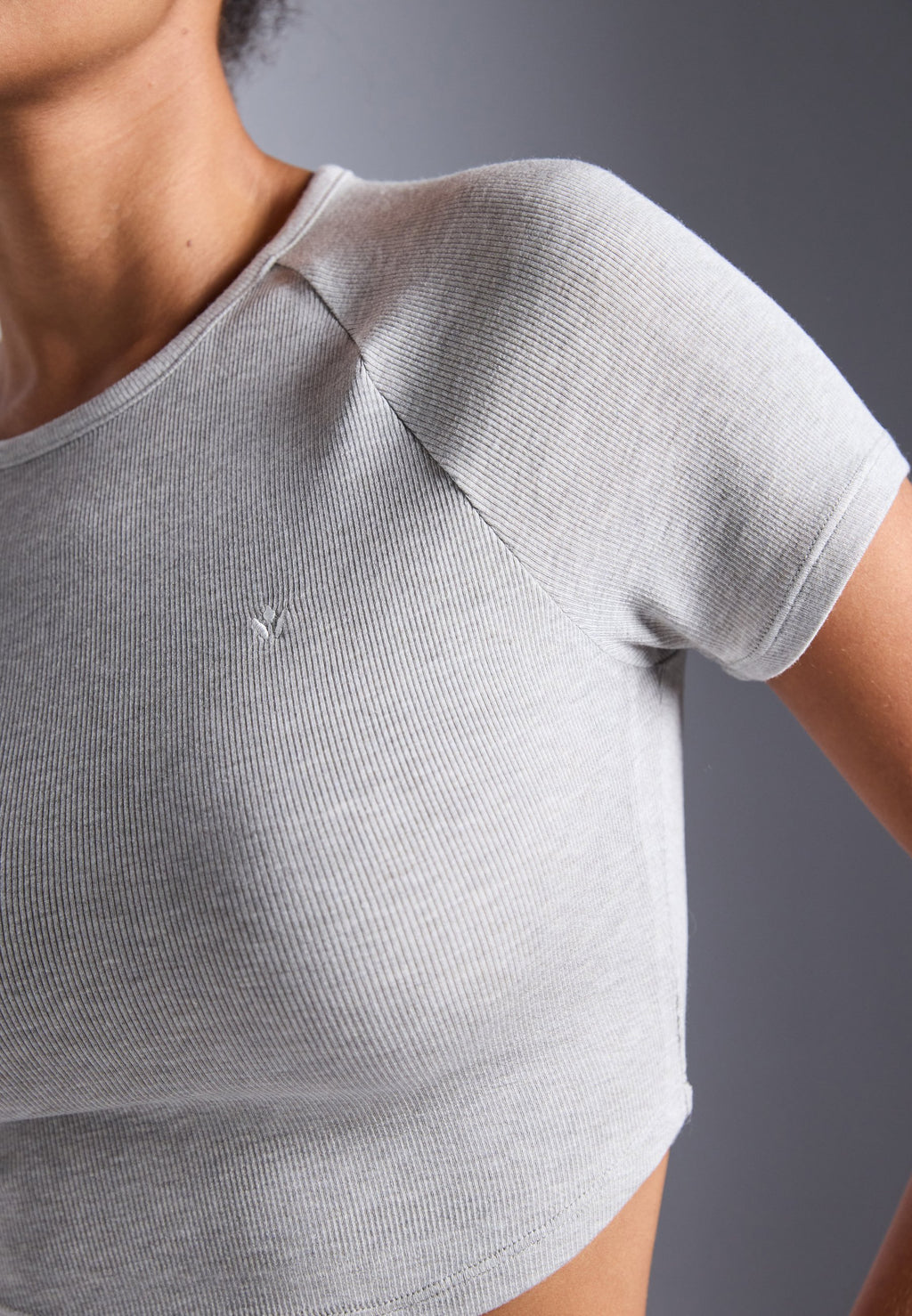 Even&Odd active ESSENTIAL CROPPED FINE RIB T SHIRT