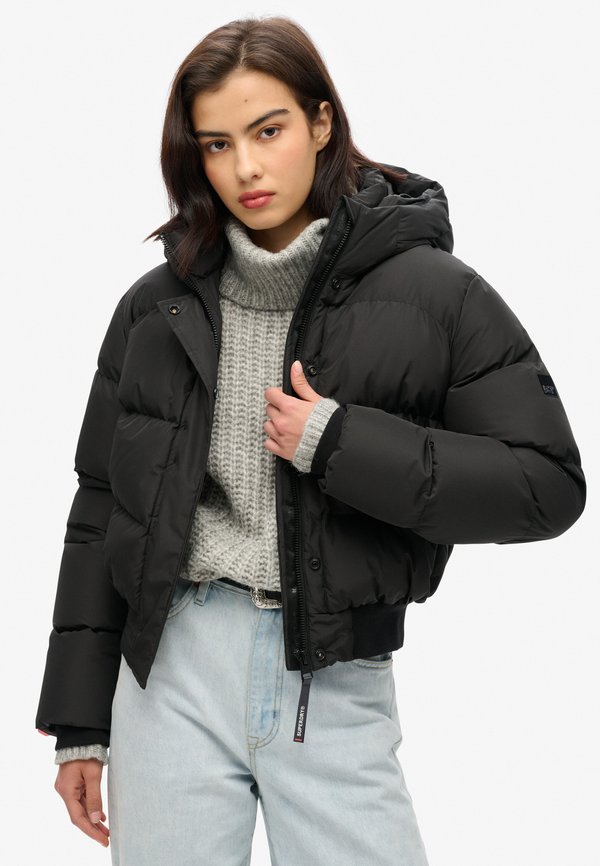 Superdry & Co HOODED PUFFER - Winter jacket - black
