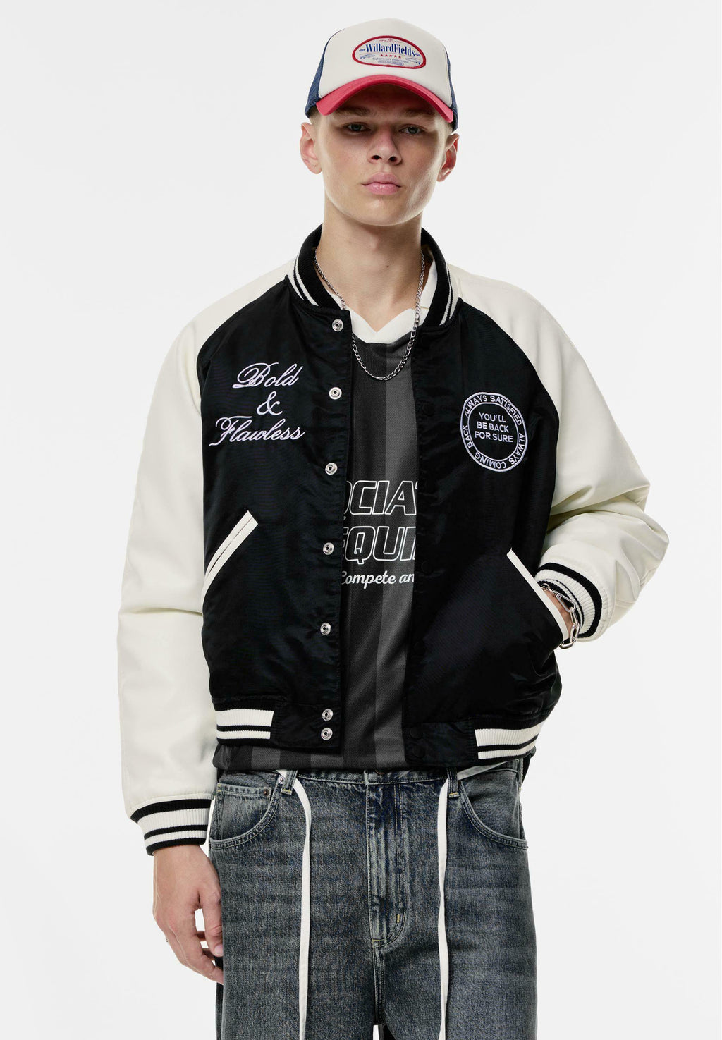 PULL&BEAR EMBROIDERED VARSITY