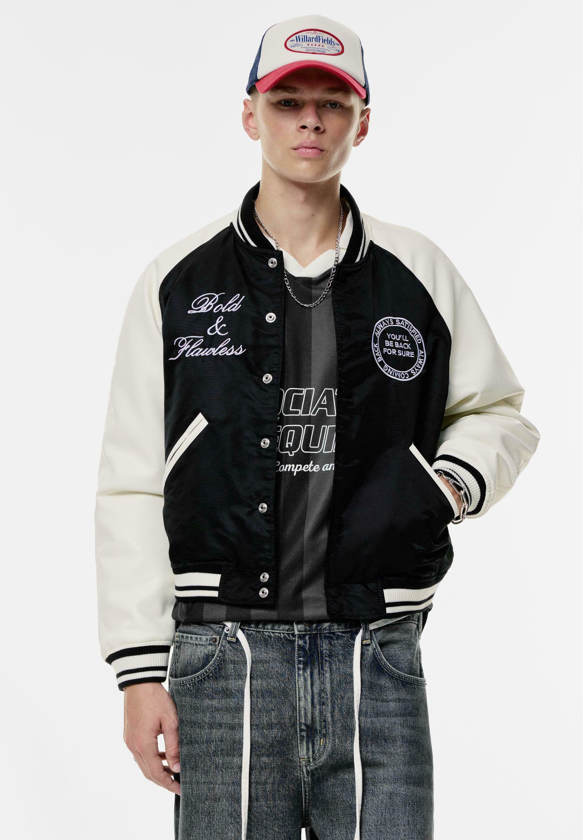 PULL&BEAR EMBROIDERED VARSITY