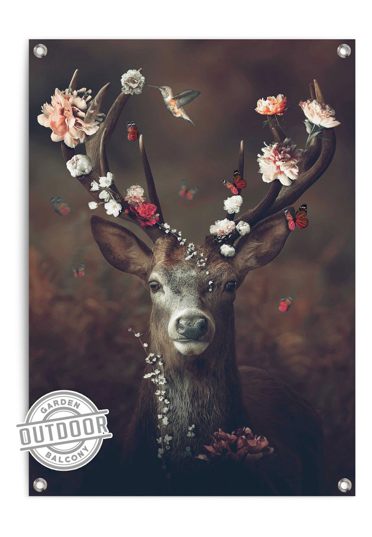 Orange Wallz FLORAL DEER