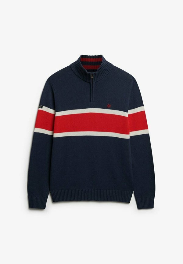 Superdry & Co STRIPE HALF ZIP  - Jumper - lauren navy/ecru
