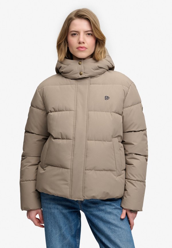 Superdry & Co SUPERDRY PREMIUM HOODED PUFFER JACKET.. - Winter jacket - fallen rock brown