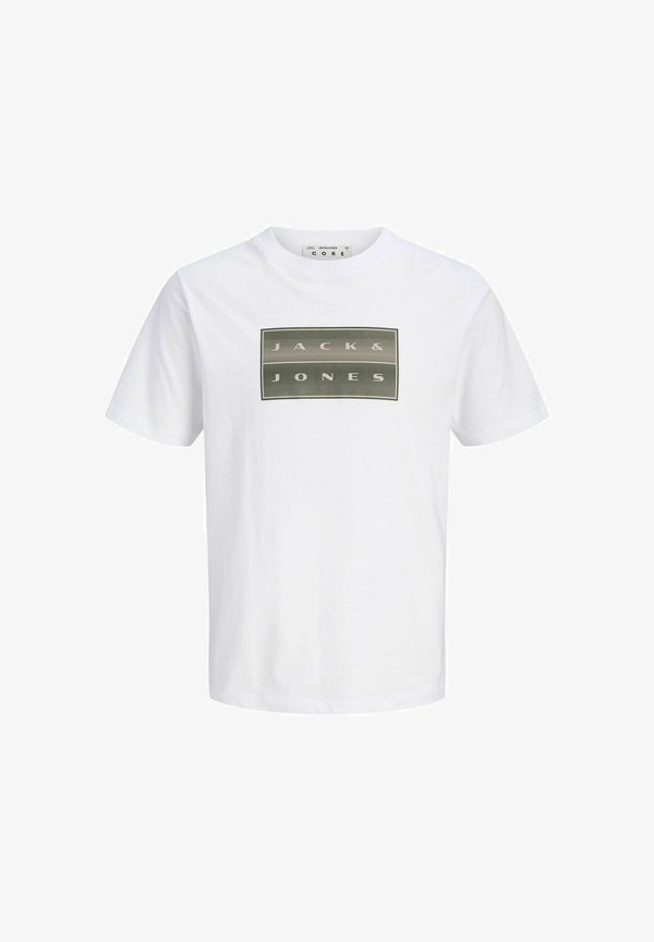 Jack & Jones JCOFUSION BOX PRINT TEE SS CN SN - Print T-shirt - bright white